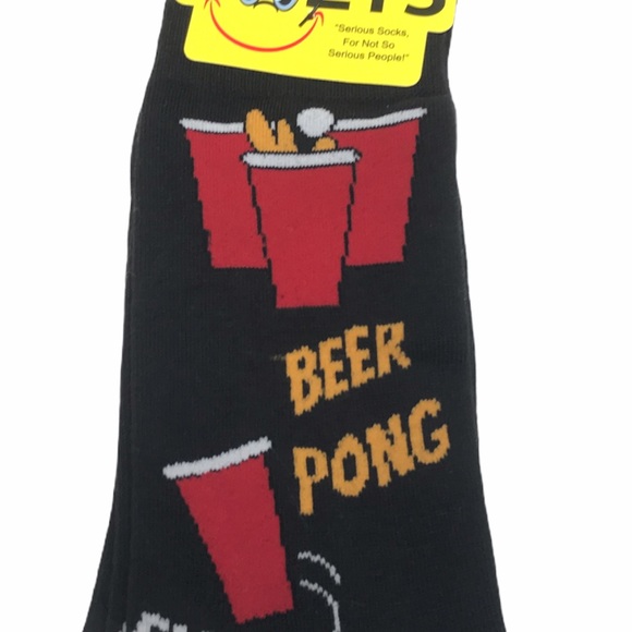 Foozys Beer Pong Socks, Black, Red - Picture 5 of 7